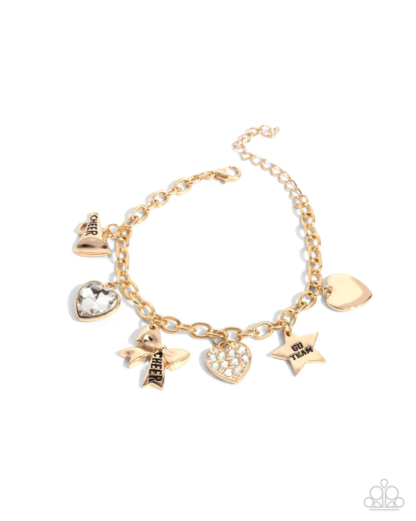 Cheerleading Camp - Gold Paparazzi Team Bracelet $5 Jewelry with Janet Morgan Bracelets