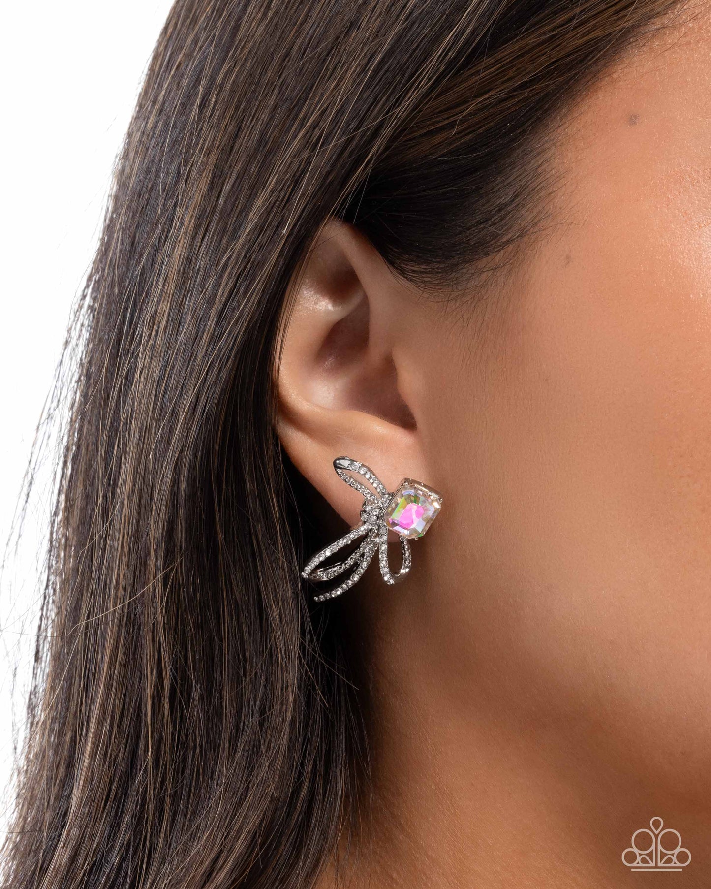 Positively Radiant - Multi Paparazzi Bow Post Earrings