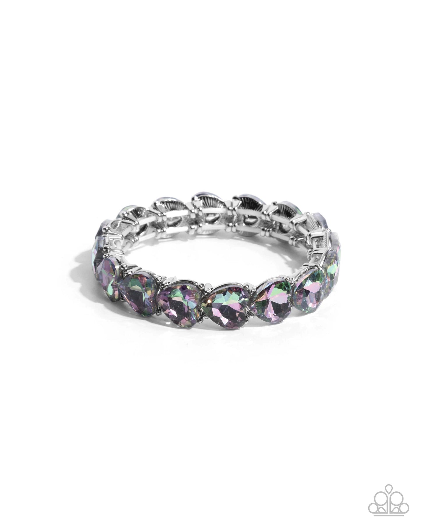 Only One You Love - Multi Paparazzi Heart Bracelet Accessories,Bracelet,Hearts,Multicolor,Stretchy