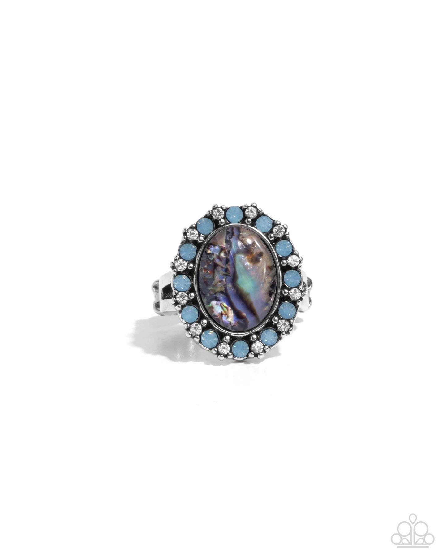 Poised and Perfect - Blue Paparazzi Ring Abalone,Accessories,Blue,Ring,Shell-Like