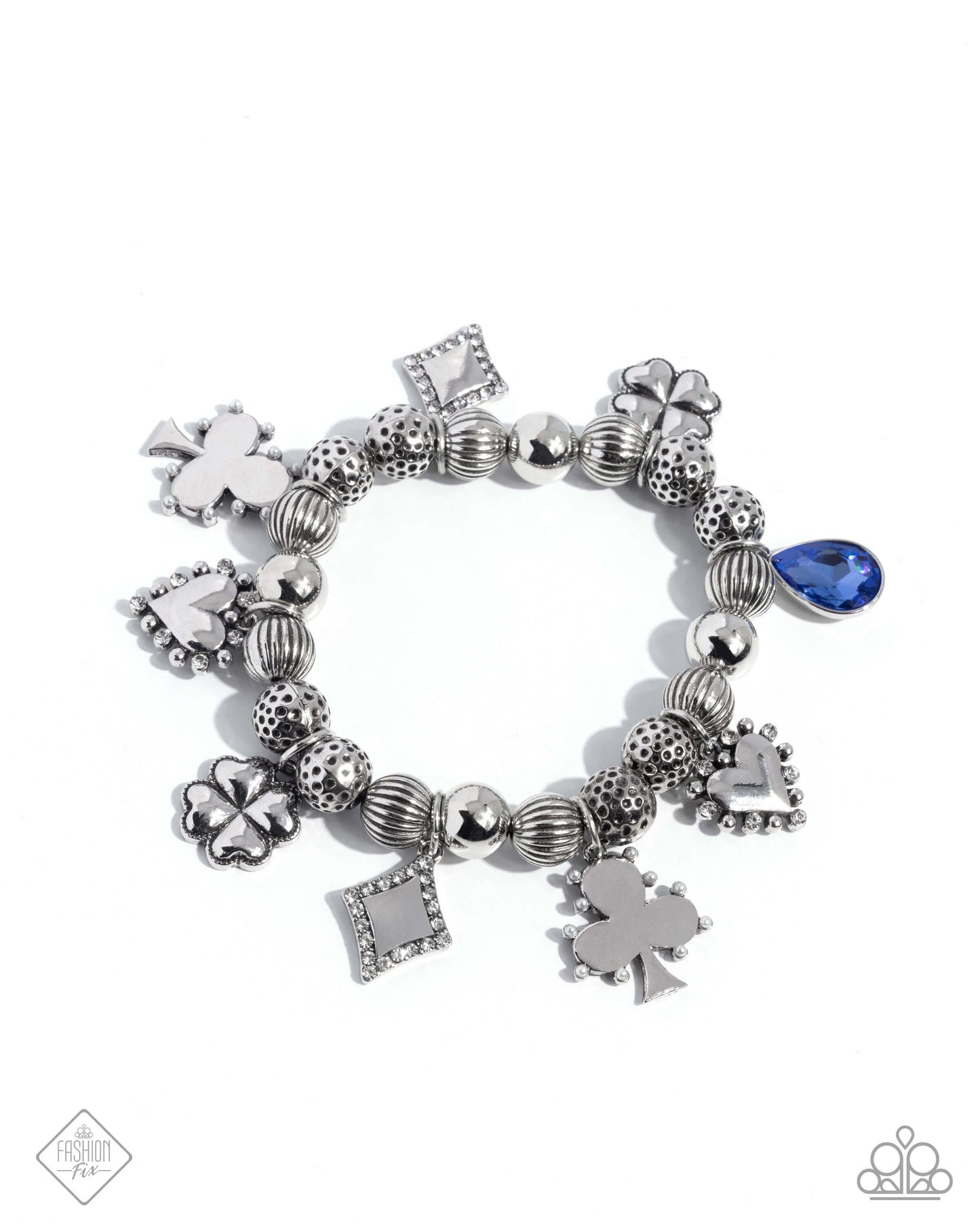 Spirited Sentiment - Blue Paparazzi Bracelet Accessories,Blue,Bracelet,Silver,Stretchy