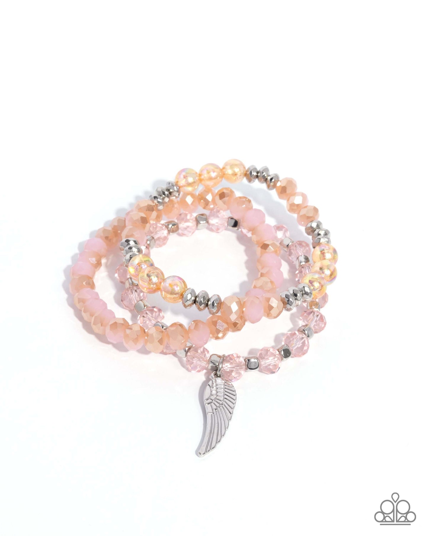 Angelic Aesthetic - Pink Paparazzi Bracelet Accessories,Angel Wings,Bracelet,Faith,Peach,Pink,Stretchy