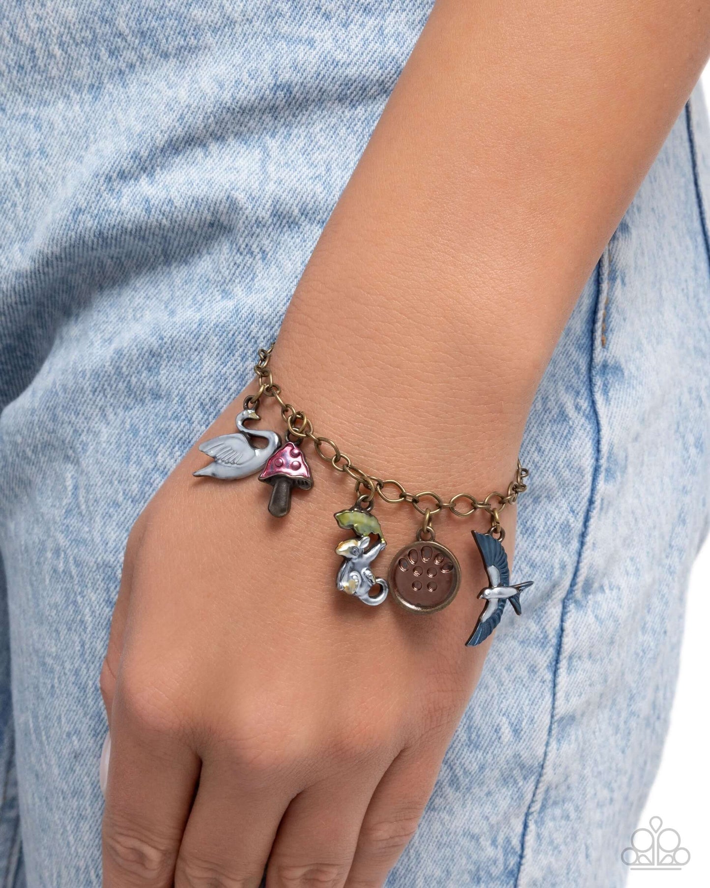 Unified Utopia - Brass Paparazzi Charm Bracelet Accessories,Bracelet,Charms,Silver Accents