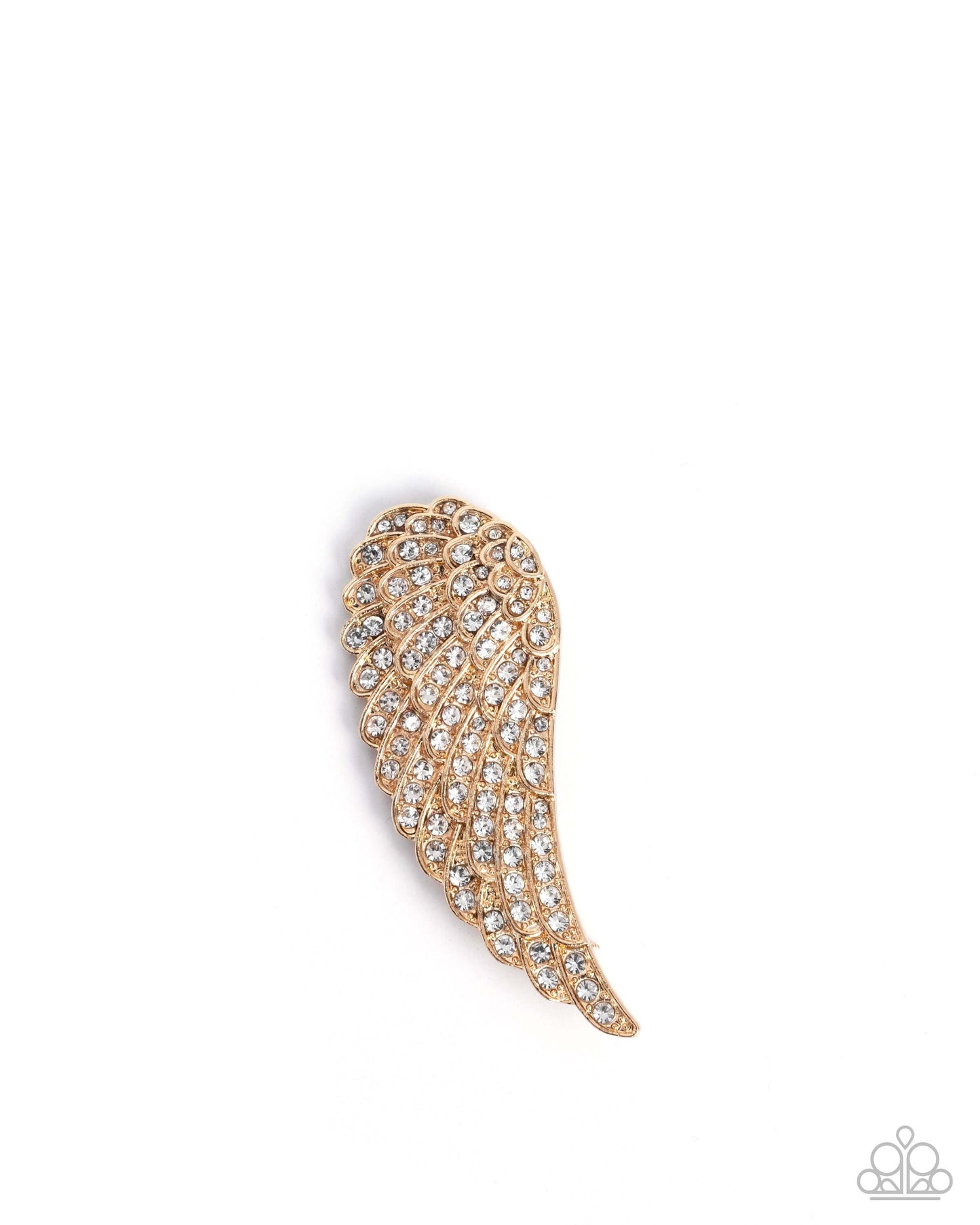 Angelic Affection - Gold Paparazzi Angel Wing Brooch Accessories,Angel Wings,Brooch,Gold