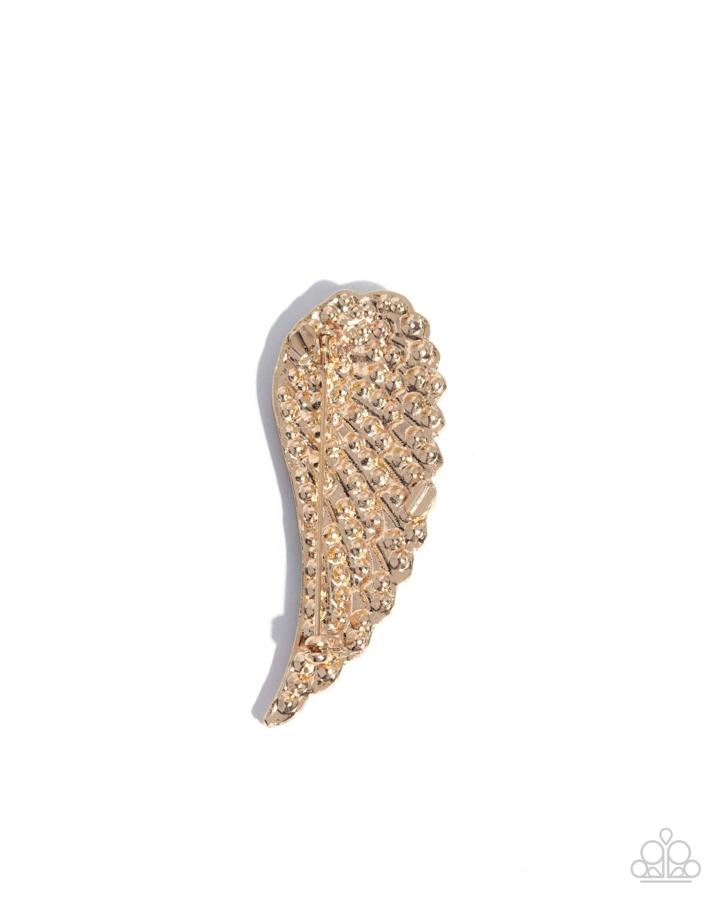 Angelic Affection - Gold Paparazzi Angel Wing Brooch Accessories,Angel Wings,Brooch,Gold