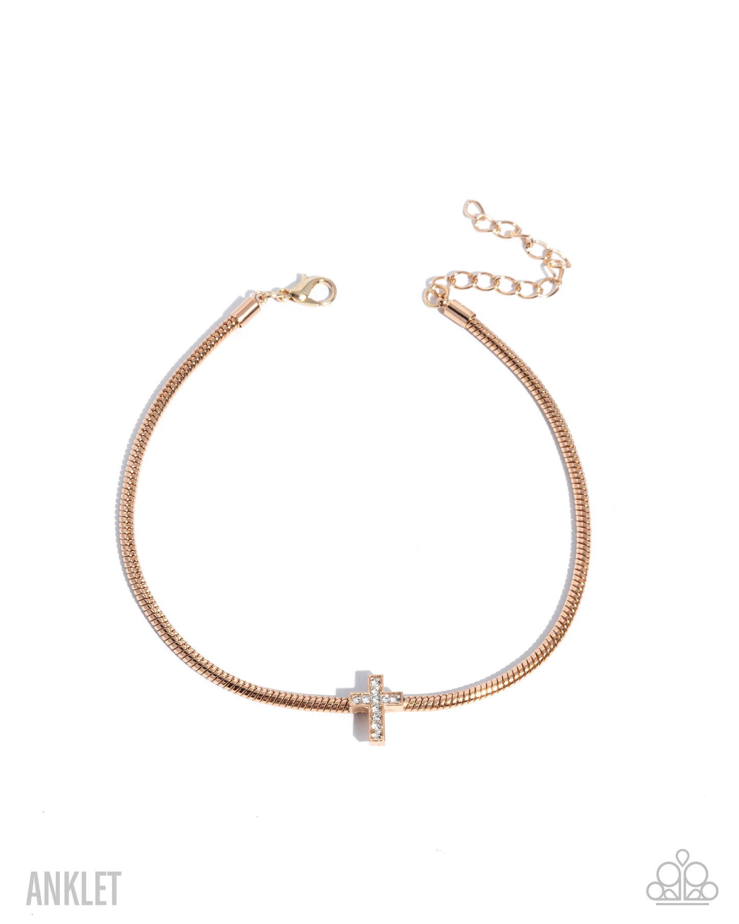 Heavenly Hope - Gold Paparazzi Cross Anklet