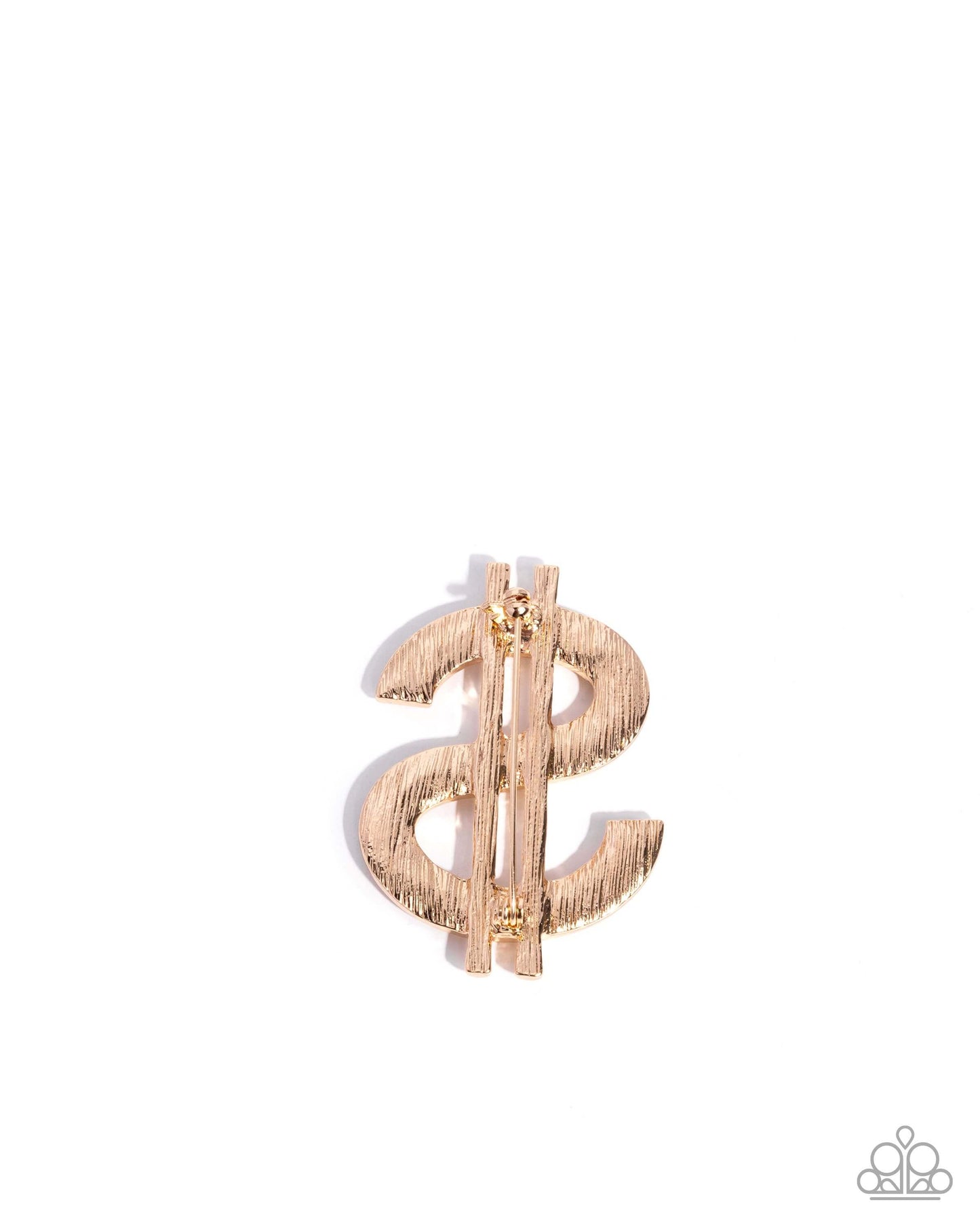 Raking in the Bling - Gold Paparazzi Broche Accessories,Brooch,Gold,White rhinestones