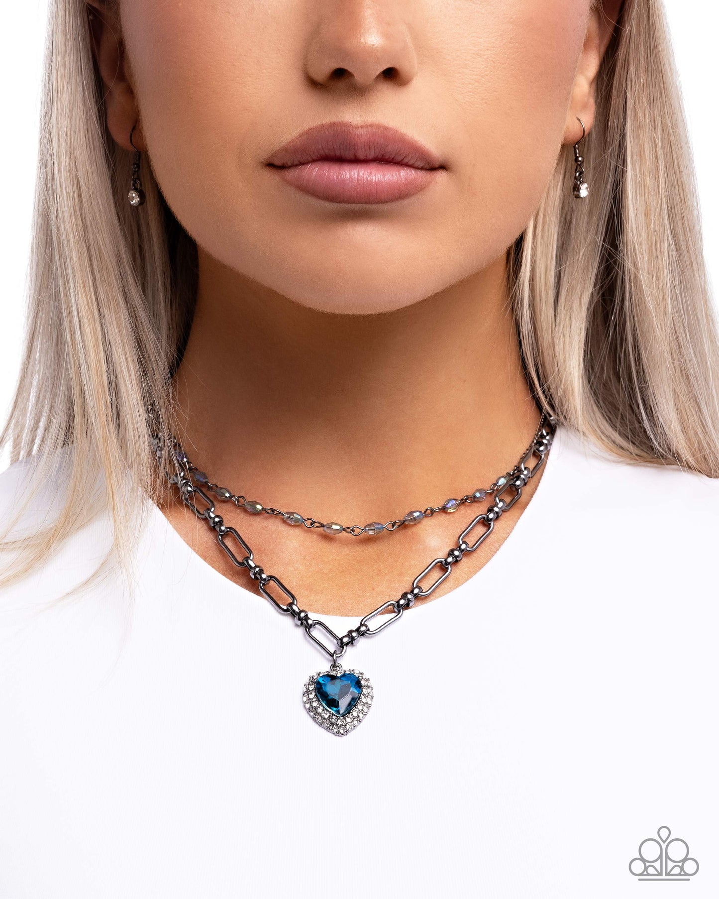 PREORDER ~ Match Made In HAUTE - Blue Paparazzi Heart Necklace