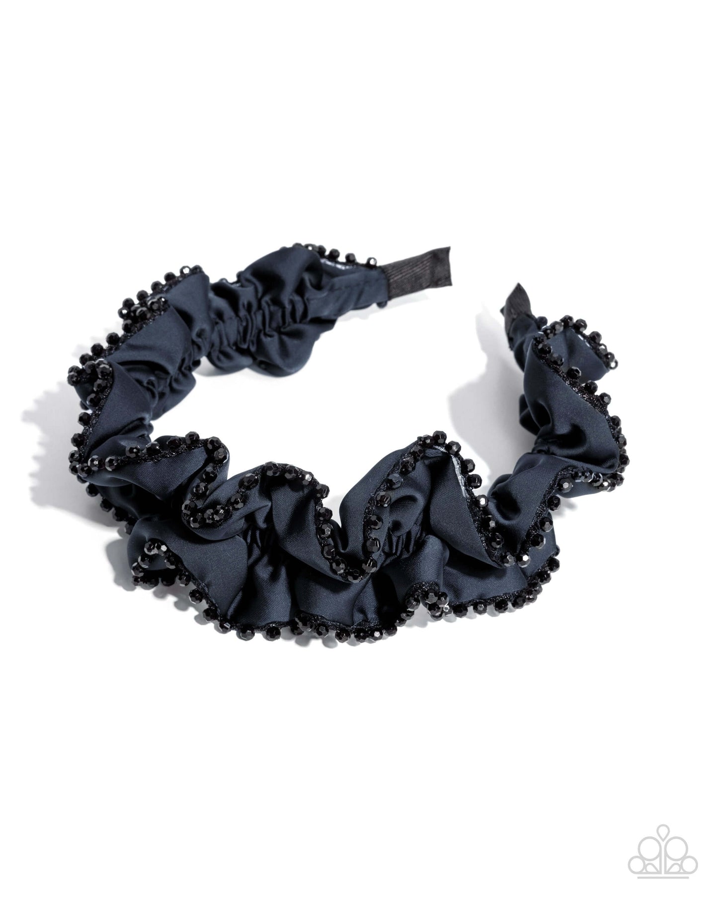 Beaded Broadcast - Blue Paparazzi Headband Accessories,Black,Headband
