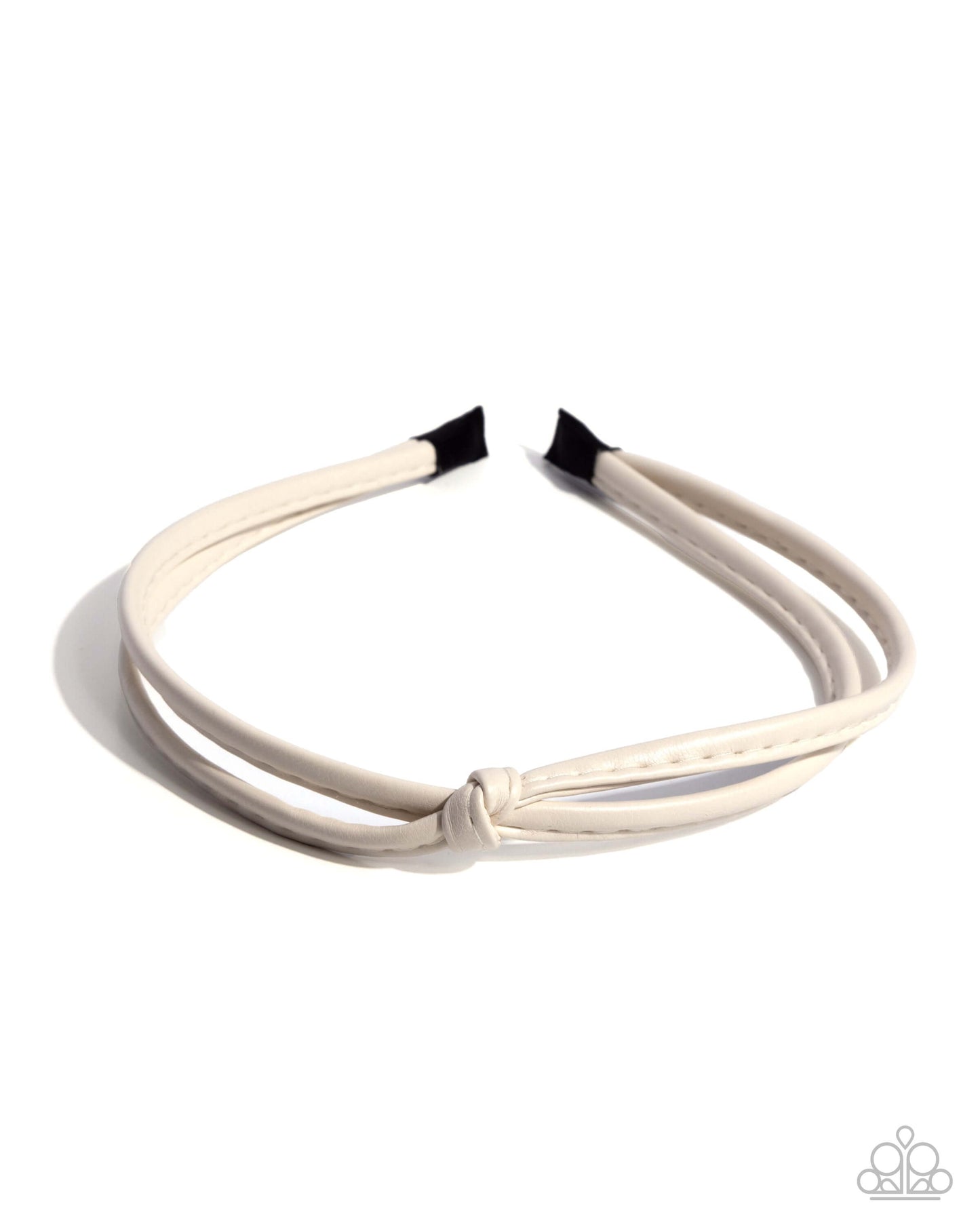 Believe It Or KNOT - White Paparazzi Headband Accessories,Headband,Leather,White