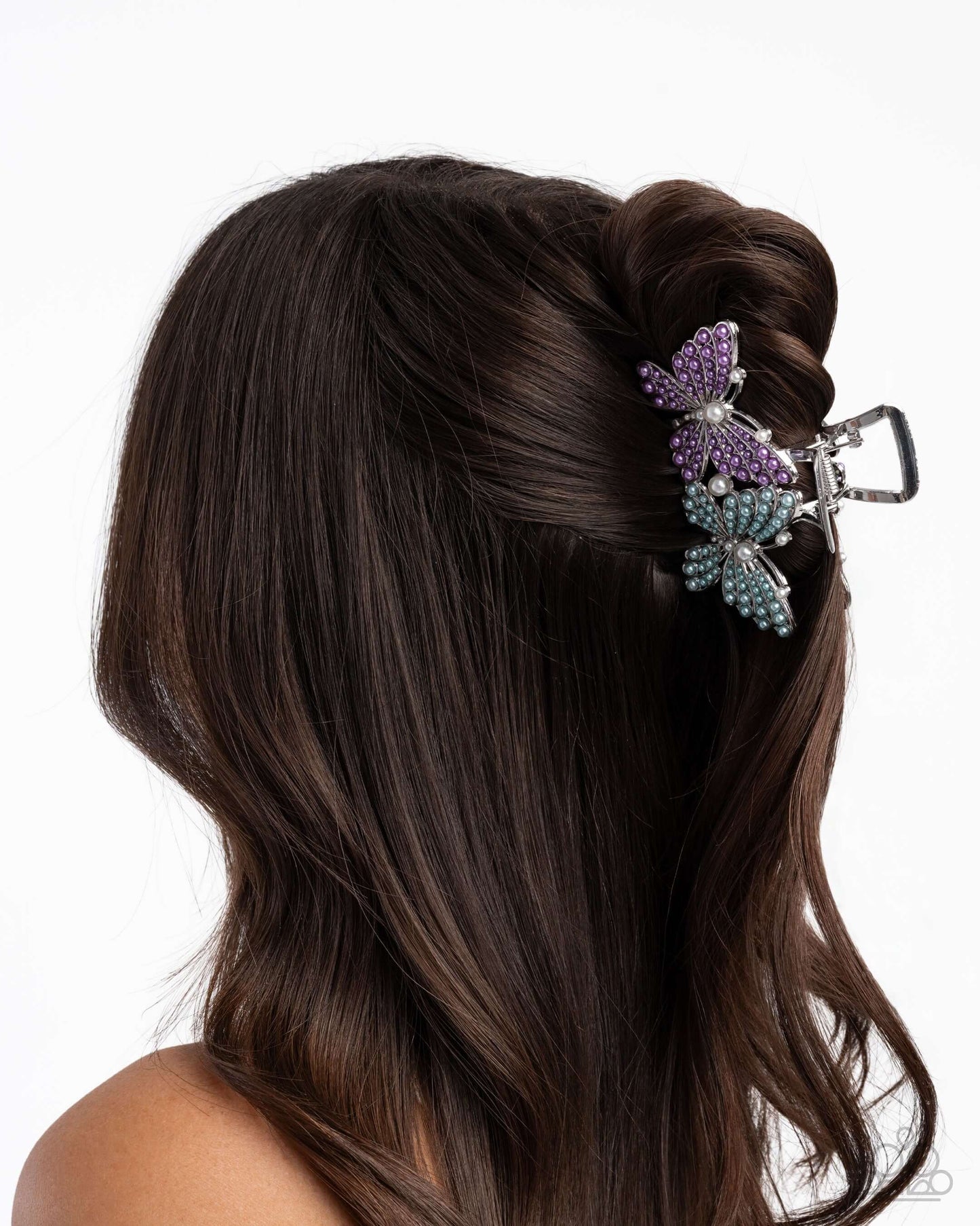 Perfect Pairing - Multi Paparazzi Butterfly Hair Clip/Jaw Accessories,Blue,Butterfly,Hair Clips,Multicolor,purple