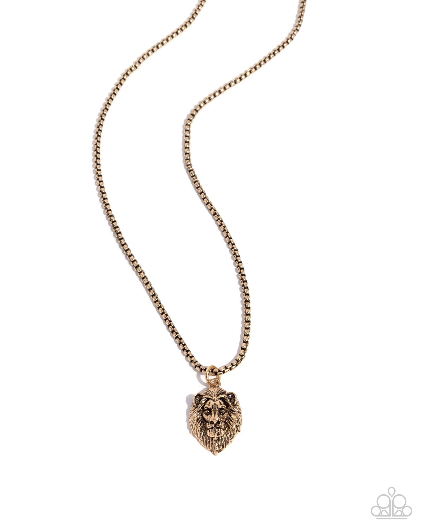 MANE Character - Gold Paparazzi Necklace Accessories,Animal Lovers,Gold,Mens Accessories,Necklace,Short Necklace