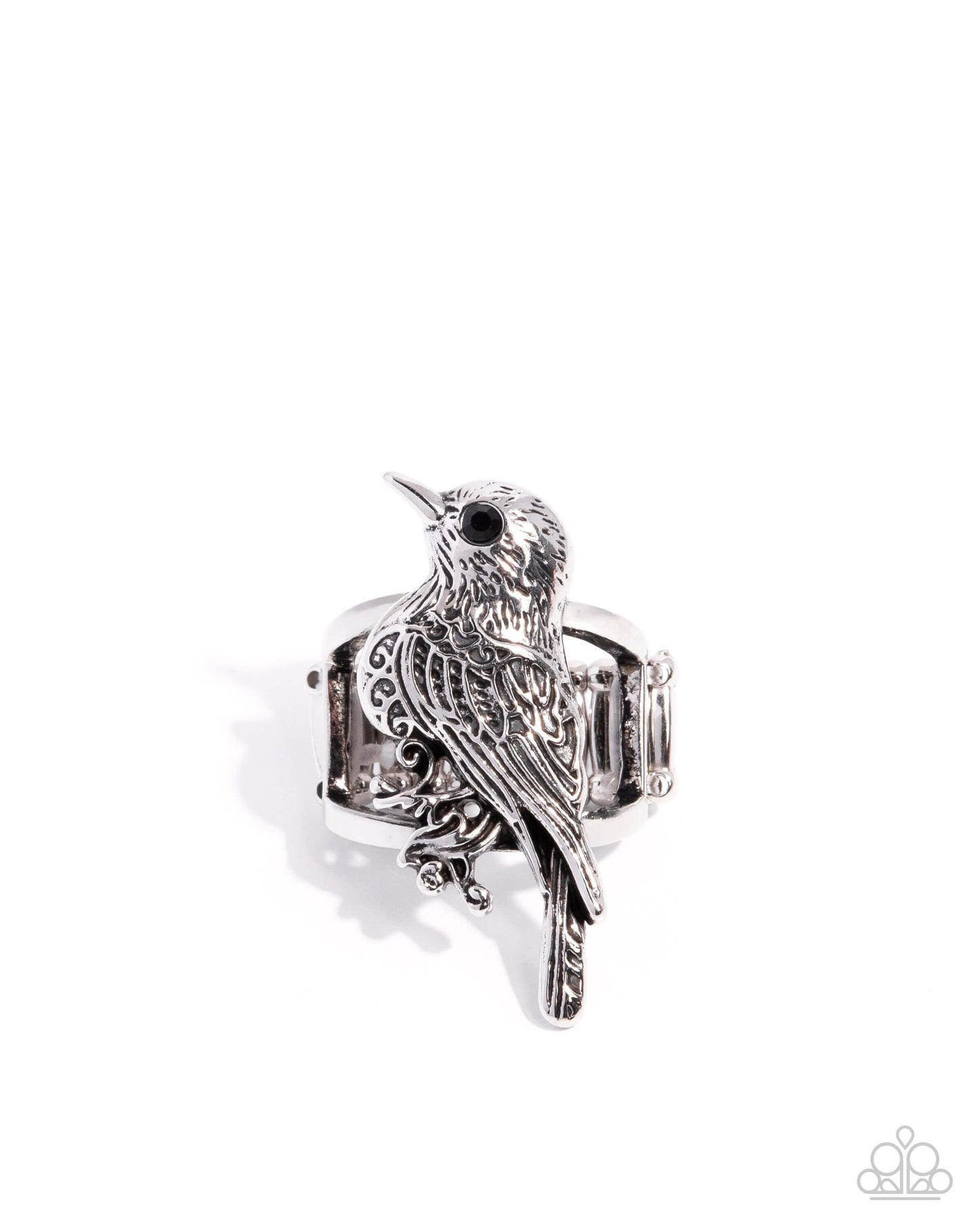 Songbird Season - Silver Paparazzi Ring Accessories,Bird,Ring,Silver