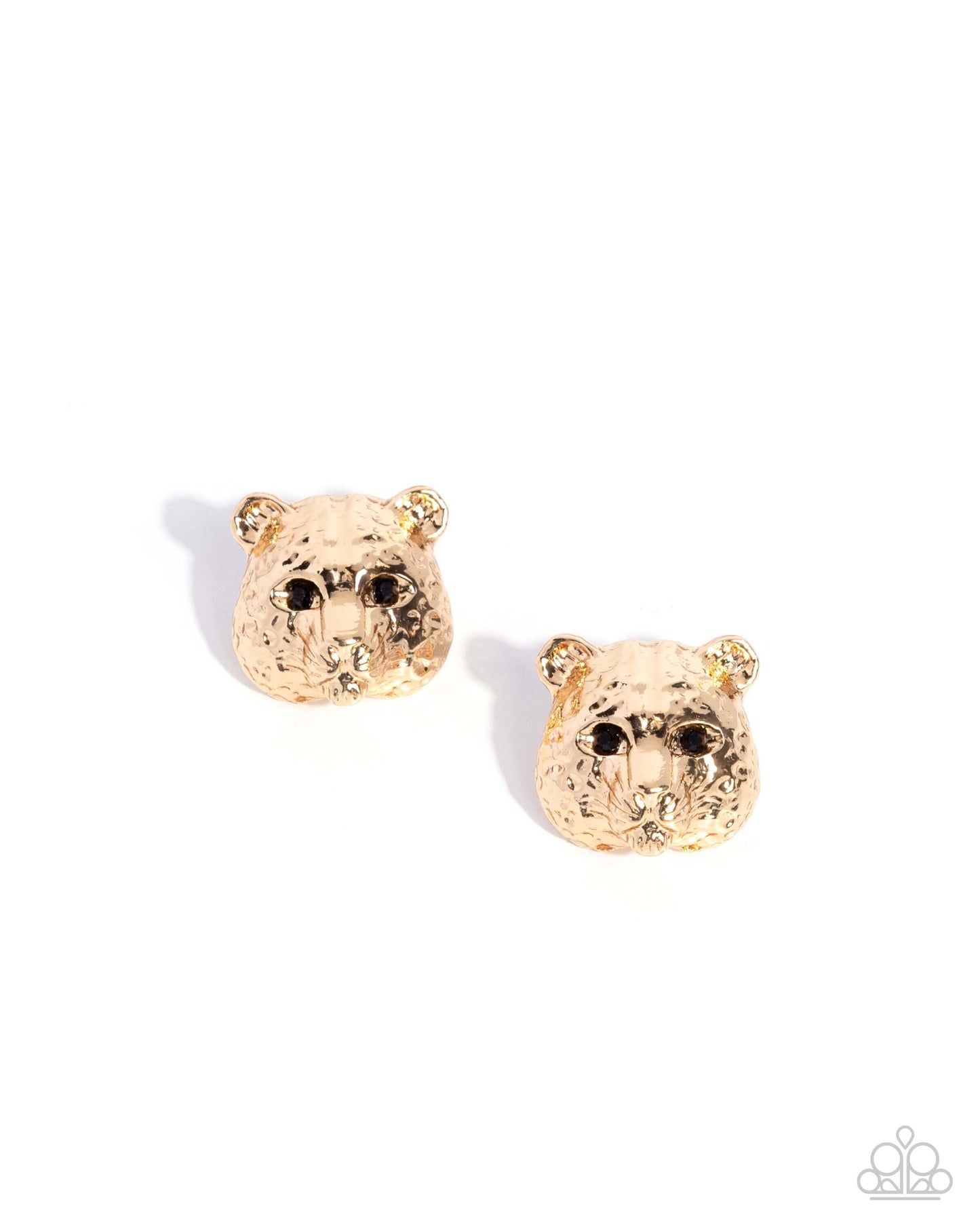 Luminescent Leopard - Gold Paparazzi Earrings Accessories,Animal Lovers,Animal Print,earrings,Gold,Post