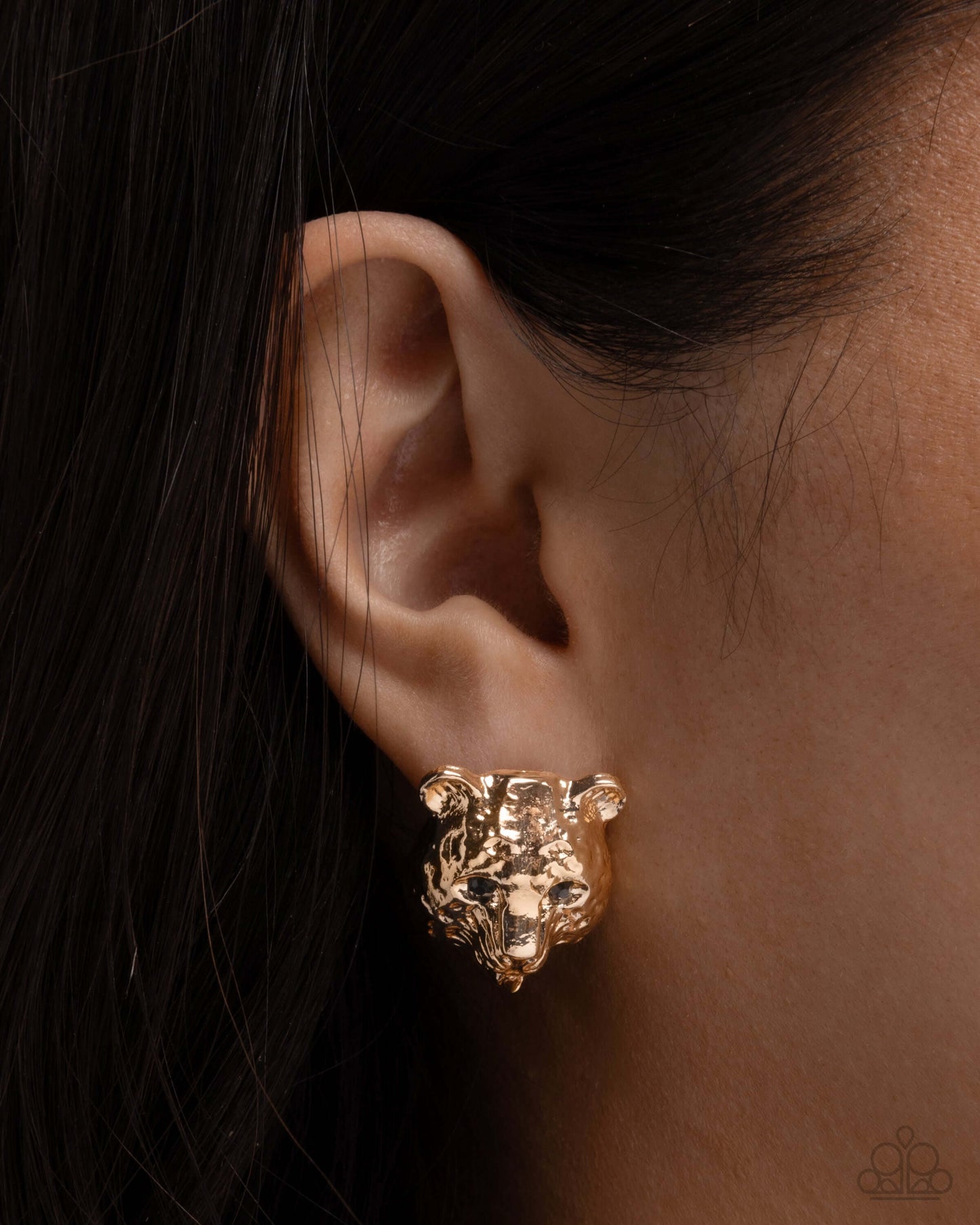 Luminescent Leopard - Gold Paparazzi Earrings Accessories,Animal Lovers,Animal Print,earrings,Gold,Post