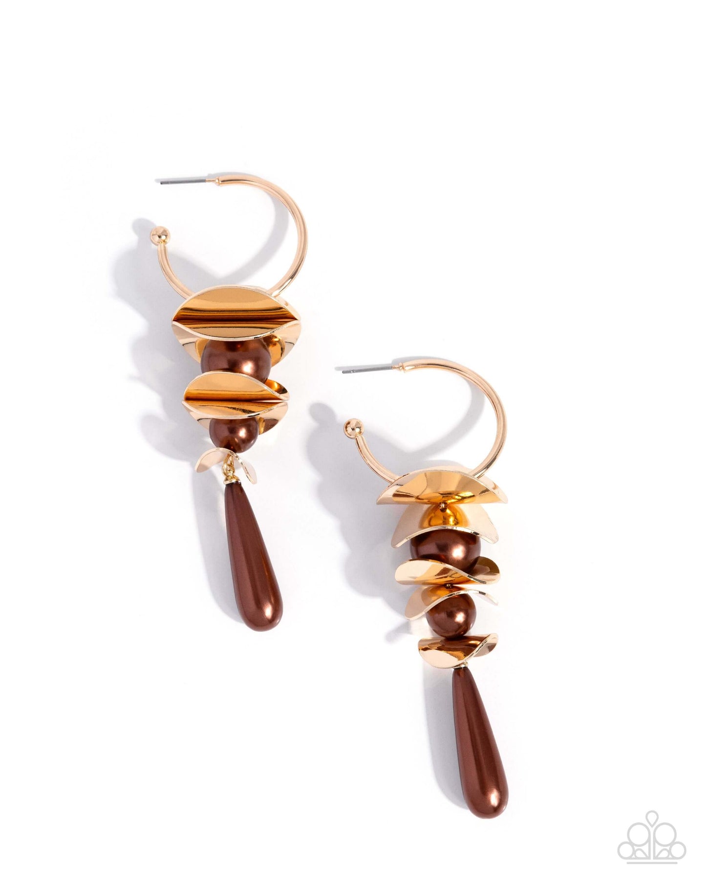 Planetary Polish - Brown Paparazzi Hoop Earrings Accessories,Brown,earrings,Gold