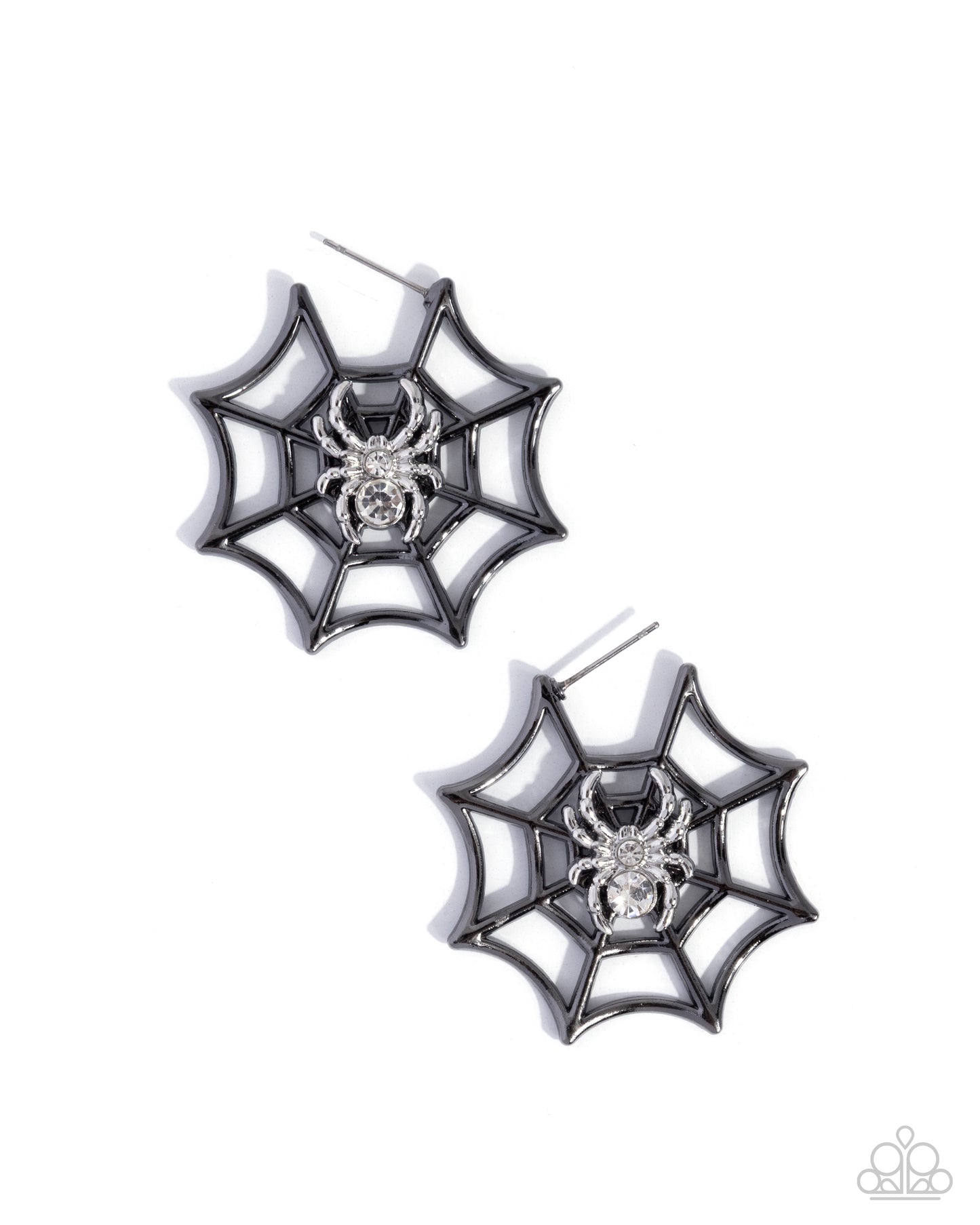 Spiderweb Showcase - Black Paparazzi Hoop Earrings