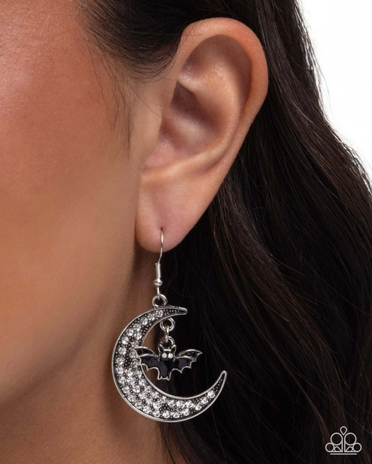 Handcrafted Halloween - Black Paparazzi Earrings Accessories,Black,earrings,Gunmetal,Seasonal