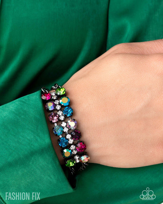 Loud Legacy - Multi Paparazzi Bracelet Accessories,Black,Bracelet,Gunmetal,Iridescence,Multicolor