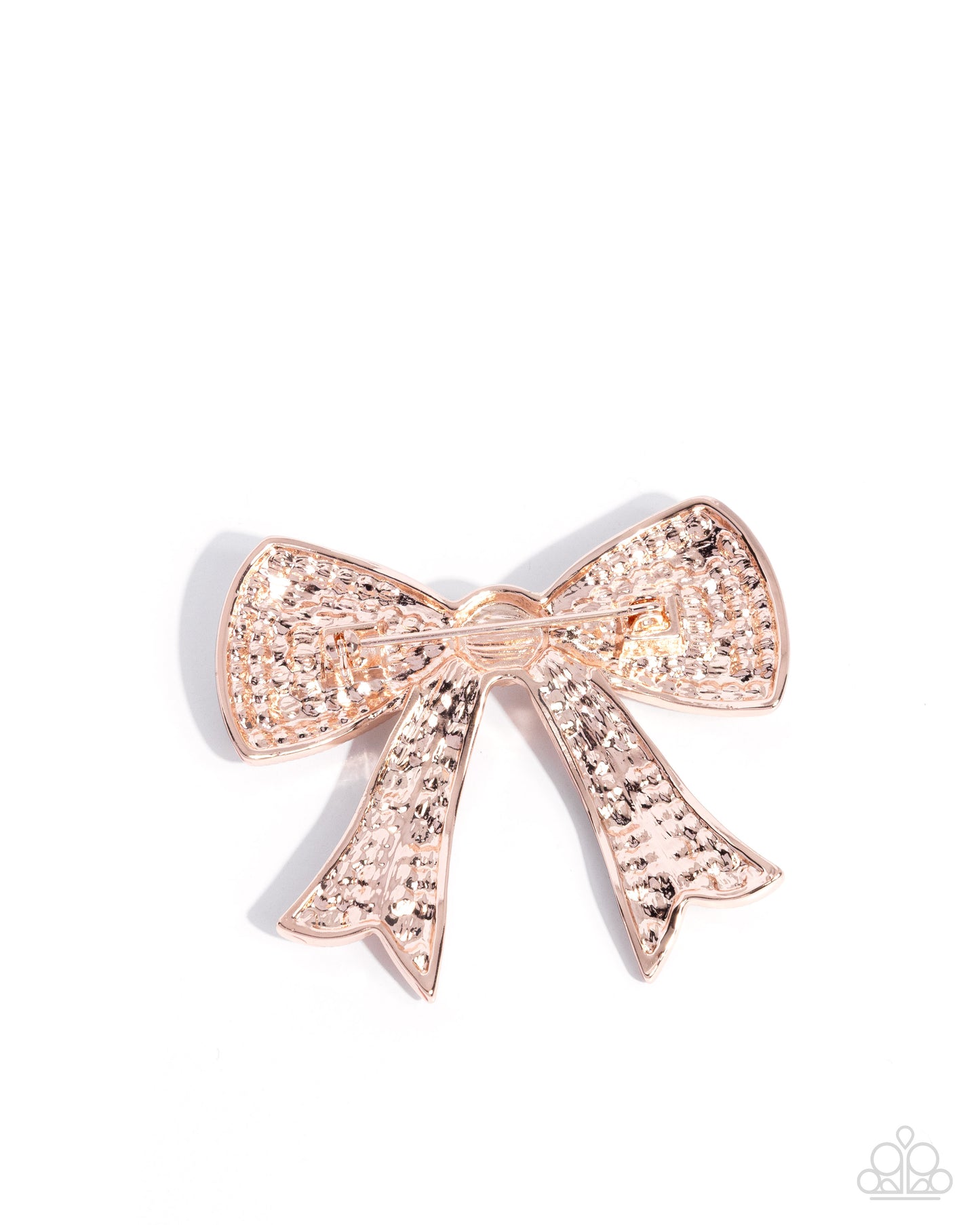 PREORDER ~ Bow Bravado - Rose Gold Paparazzi Brooch