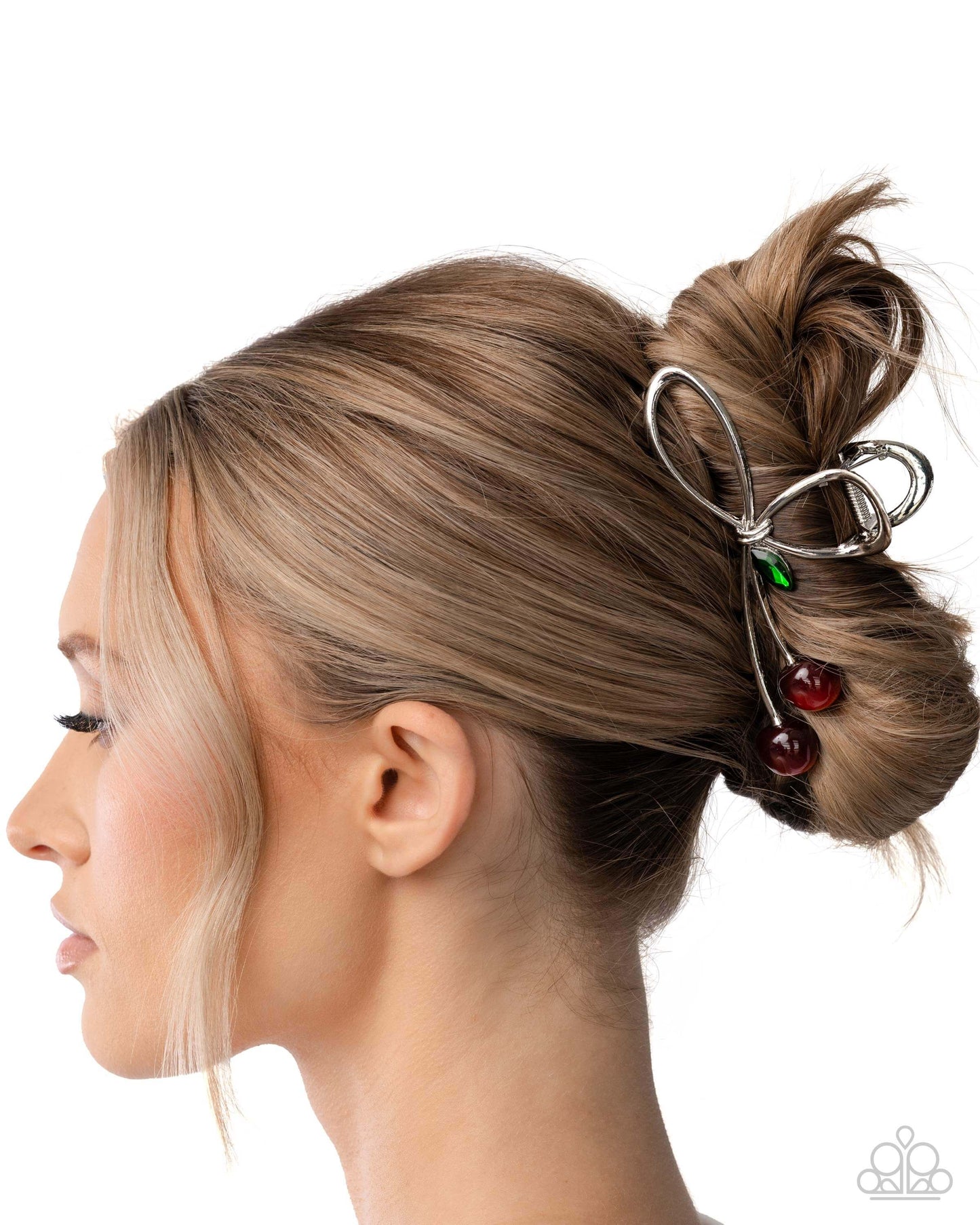 Ripe Cherries - Red Paparazzi Hair Clip Accessories,Bow,Hair Clips,New Arrival,Red