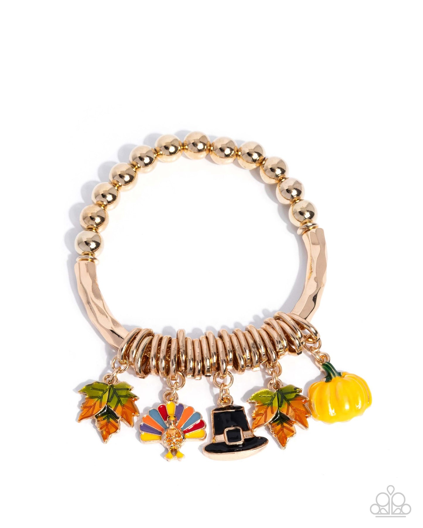 Celebratory Center - Gold Paparazzi Fall Bracelet