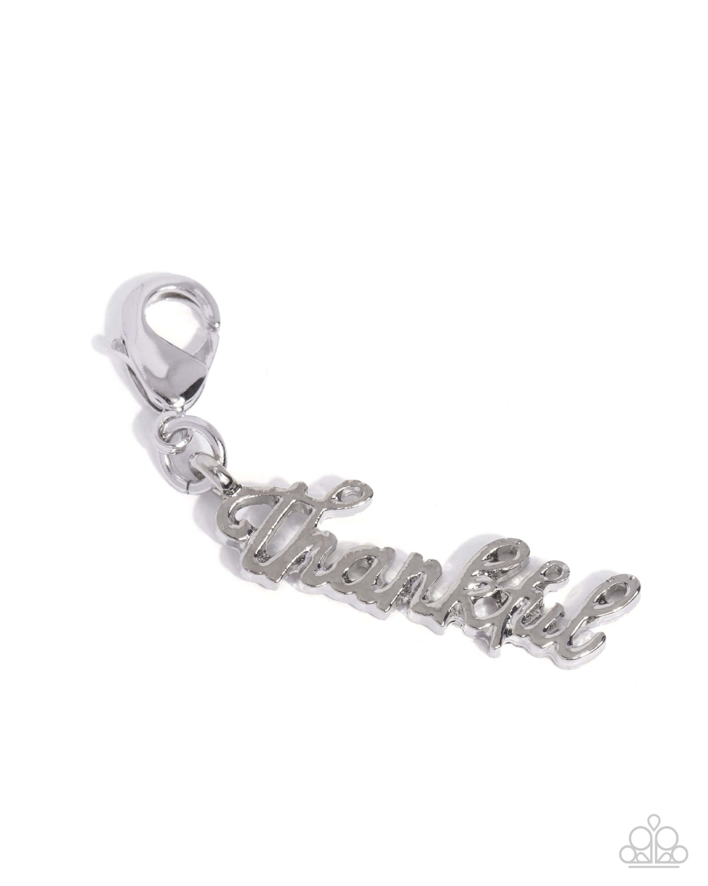 Tastefully Thankful - Silver Paparazzi Rhodium Plated Charm