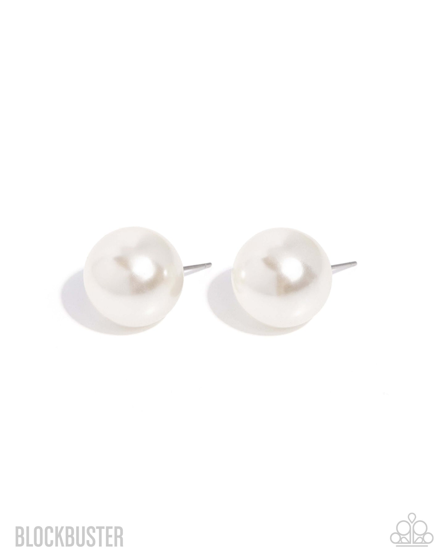 Preppy Princess - White Blockbuster Paparazzi Post Pearl Earrings Accessories,Blockbuster,earrings,Pearls,Post,White