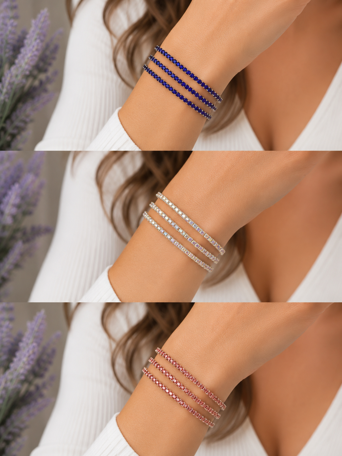 Heavenly Aurora Stretchy Bracelet -Pink, Mutli, Blue, Purple
