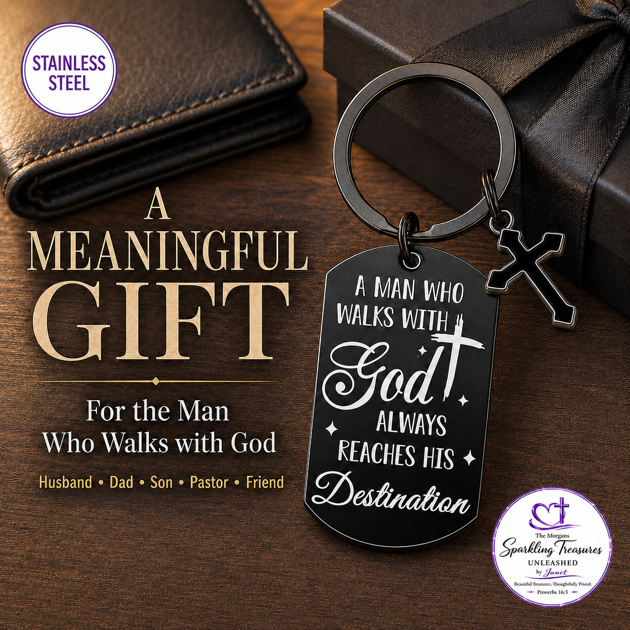 Faithful Destination⢠Stainless Steel Keychain