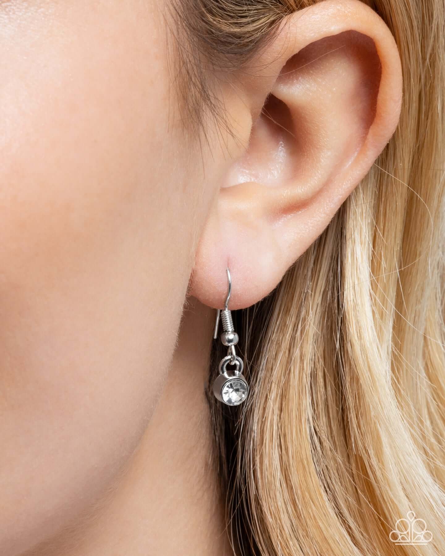 Fluttering Fuel Paparazzi Butterfly Necklace Accessories,Butterfly,Necklace,Short Necklace,Silver Accents,White