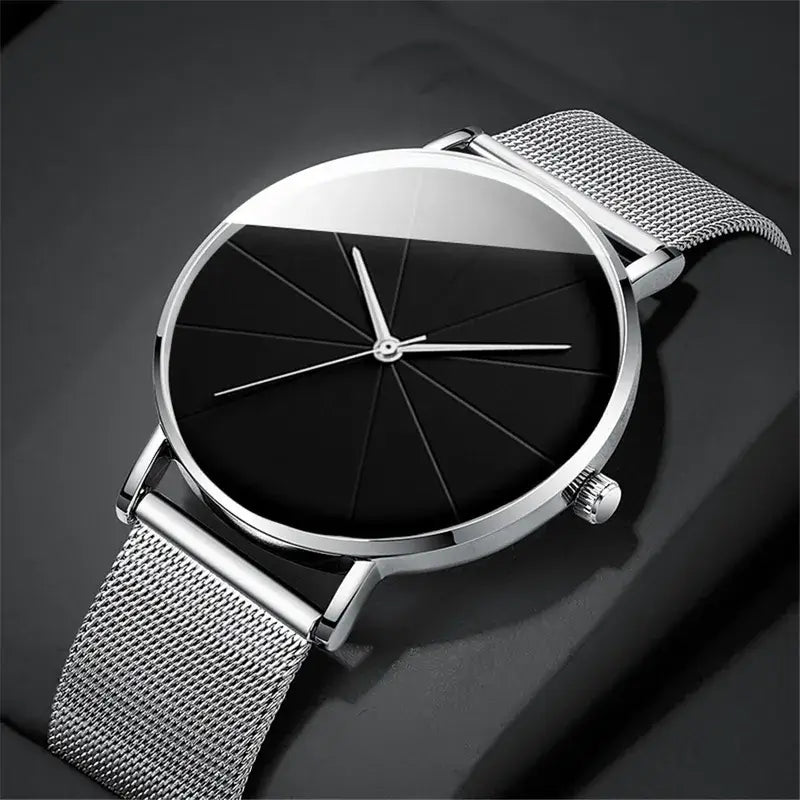 Midnight Executive Mesh Men's Watch Silver/Rose Gold Black Accessories,Black,Rose Gold,Silver,UNLEASHED COLLECTION,Watch