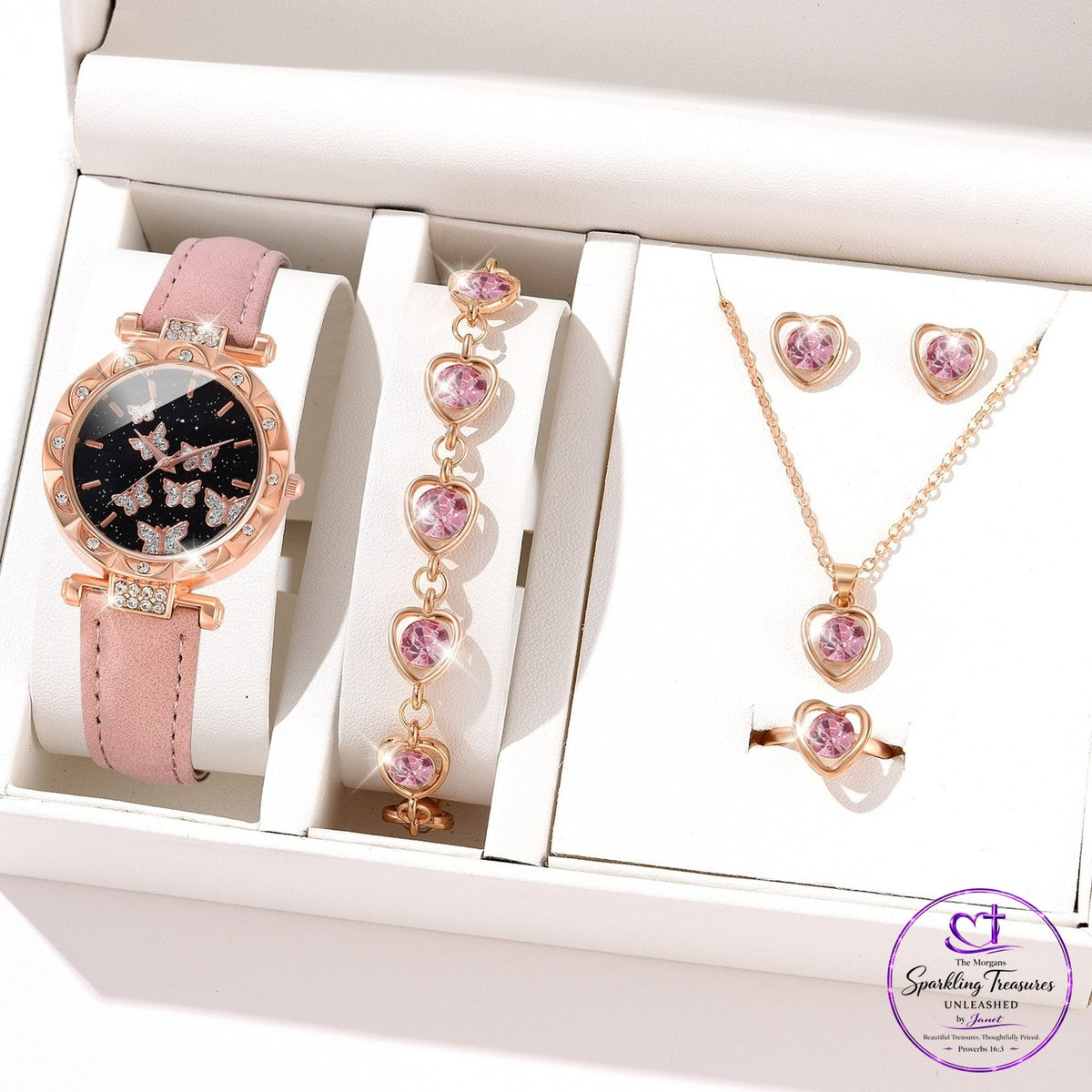 Blushing Sparkle™ Watch & Jewelry Set
