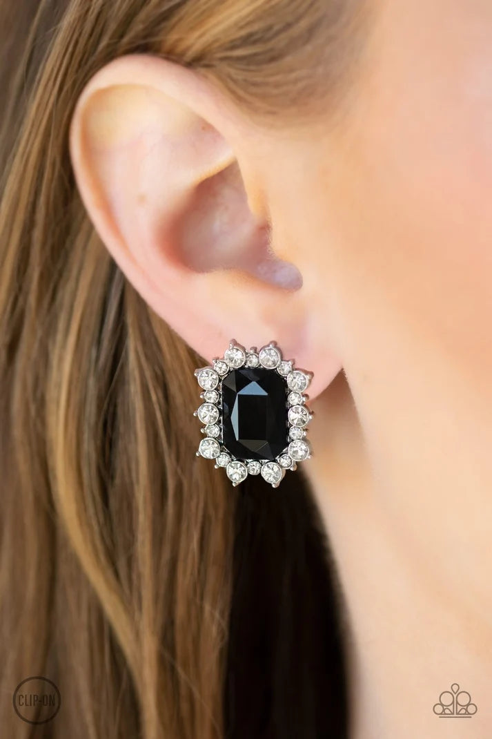 Prime Time Shimmer - black - Paparazzi CLIP ON earrings