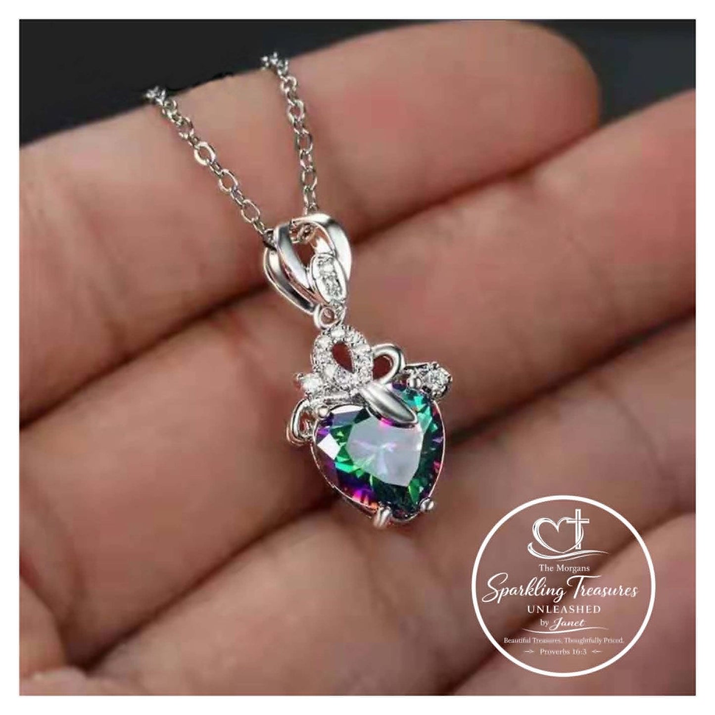 Mystic Heart of Light Pendant Multi Necklace