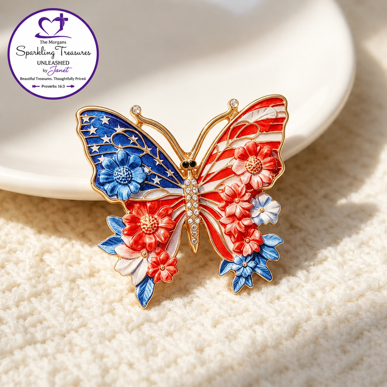 Liberty Blooms Butterfly Brooch