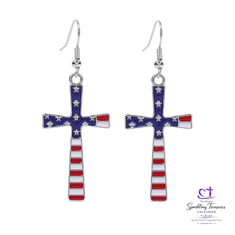 Faith and Freedom Cross Earrings