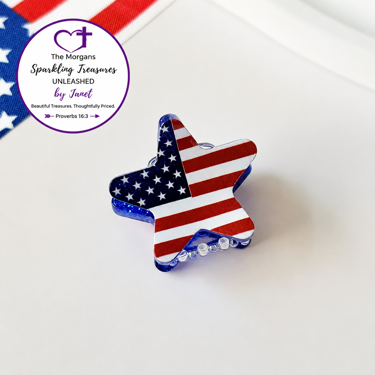 Stars and Stripes Sparkle Hair Claw