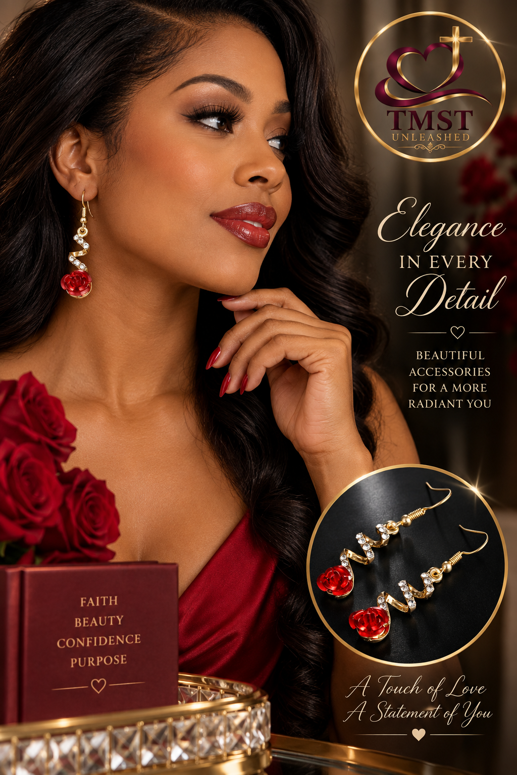 Crimson Rose™ Drop Earrings