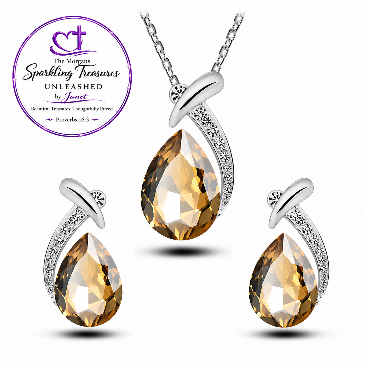 Golden Grace™ Champagne Zircon Jewelry Set
