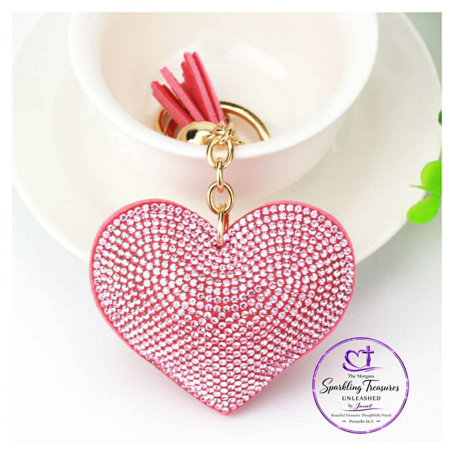“Midnight Sparkle Heart” Keychain
