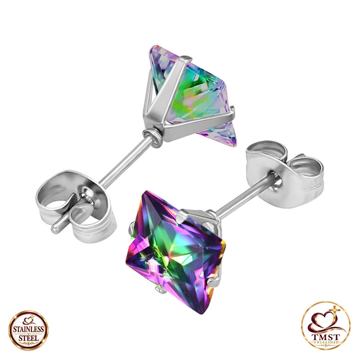 Petite Prism™ 3mm Stainless Steel Stud Earrings