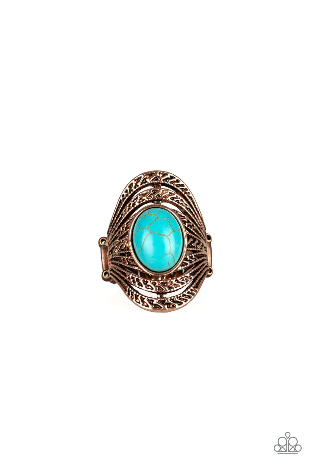 Royal Roamer - Copper Paparazzi Turquoise Ring Accessories,Copper,Ring,Turquoise