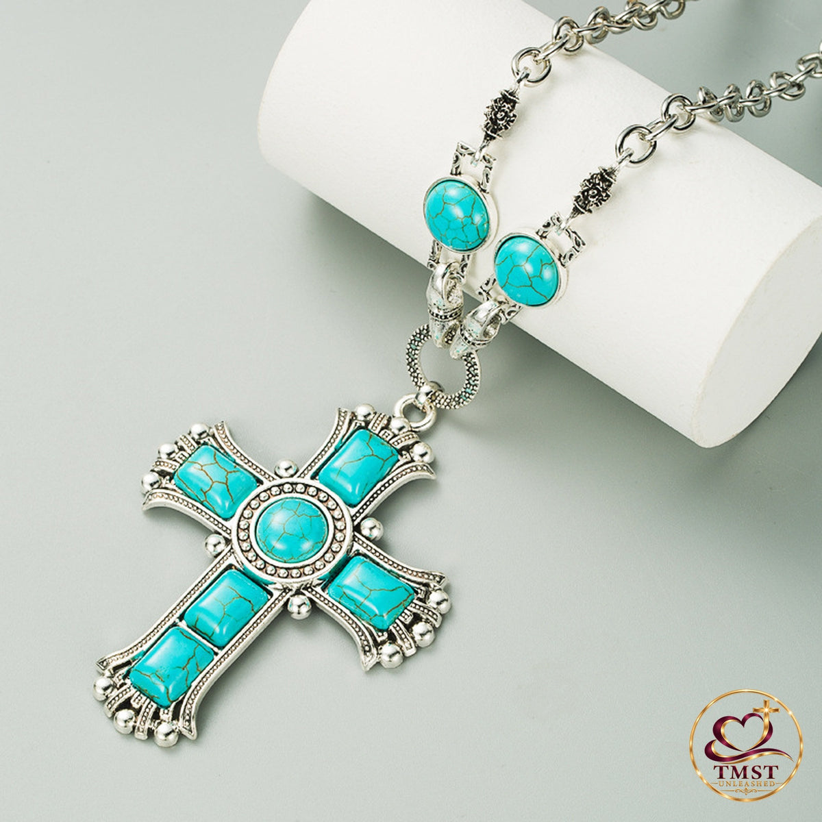 Turquoise Crossroads™ Long Cross Necklace