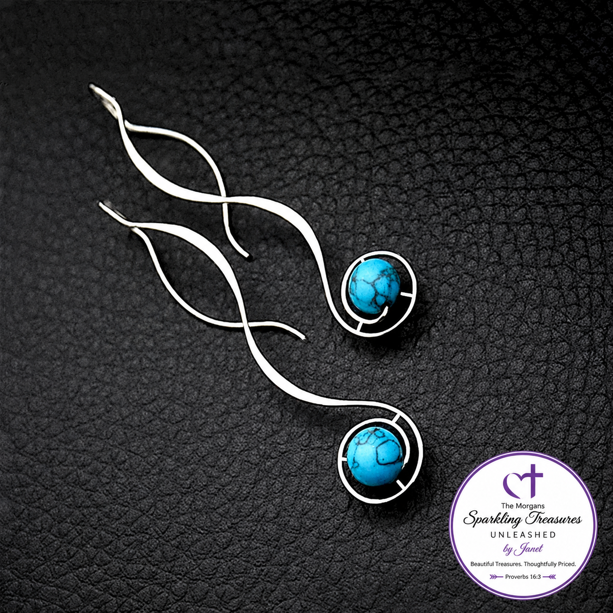 Turquoise Twist™ Spiral Drop Earrings