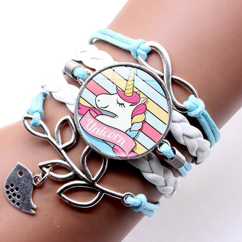 Unicorn Dreams Charm Bracelet (Blue/Black/Pink/Purple)
