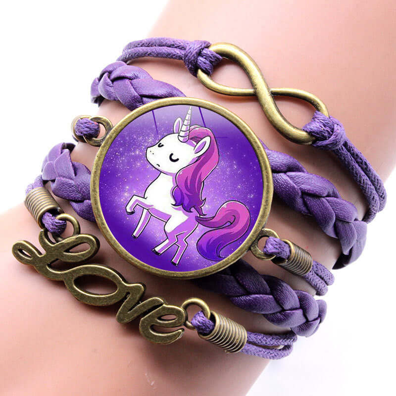 Unicorn Dreams Charm Bracelet (Blue/Black/Pink/Purple)