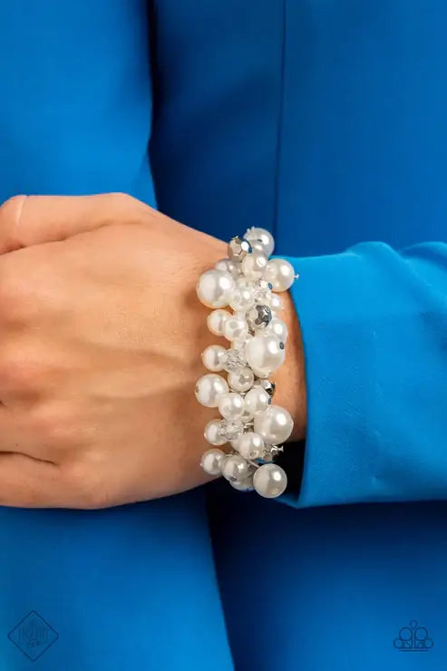 Paparazzi Fiercely 5th Avenue - Complete Trend Blend Accessories,Fashion Fix Set,Pearls,Set,Silver