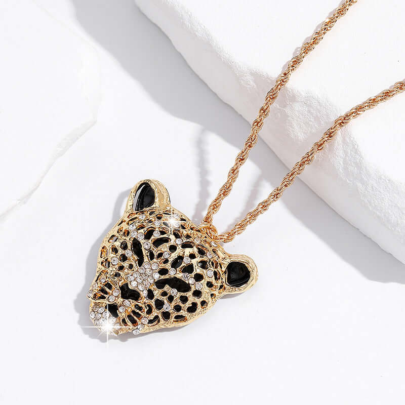 Midnight Majesty Leopard Necklace Silver or Gold