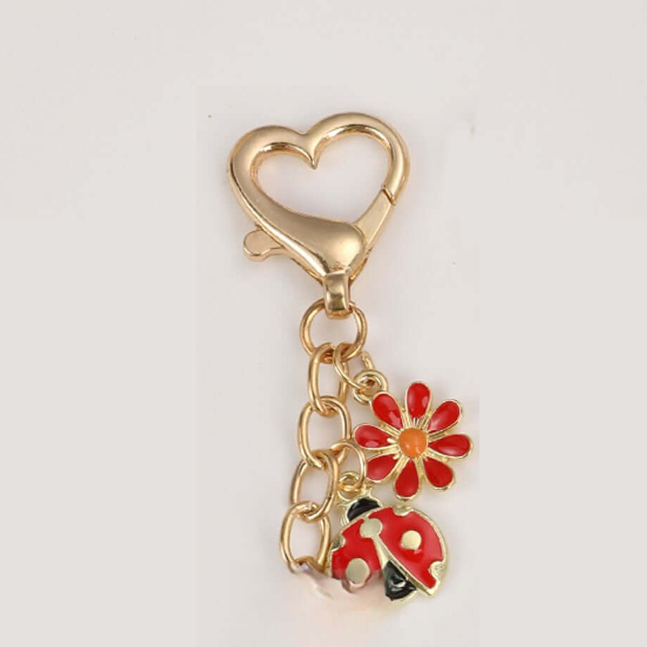Lucky Love Ladybug Charm Keychain (Backpack not included)